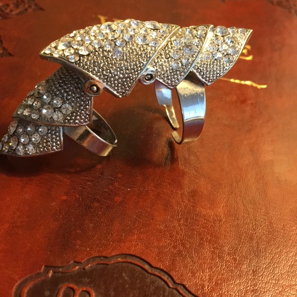 FINGER RING SILVER DIAMOND CRYSTALS - Picture 3 of 6